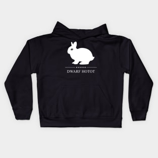 Dwarf Hotot Rabbit White Silhouette Kids Hoodie